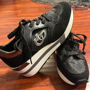 Blu Byblos glitter wedge sneaker